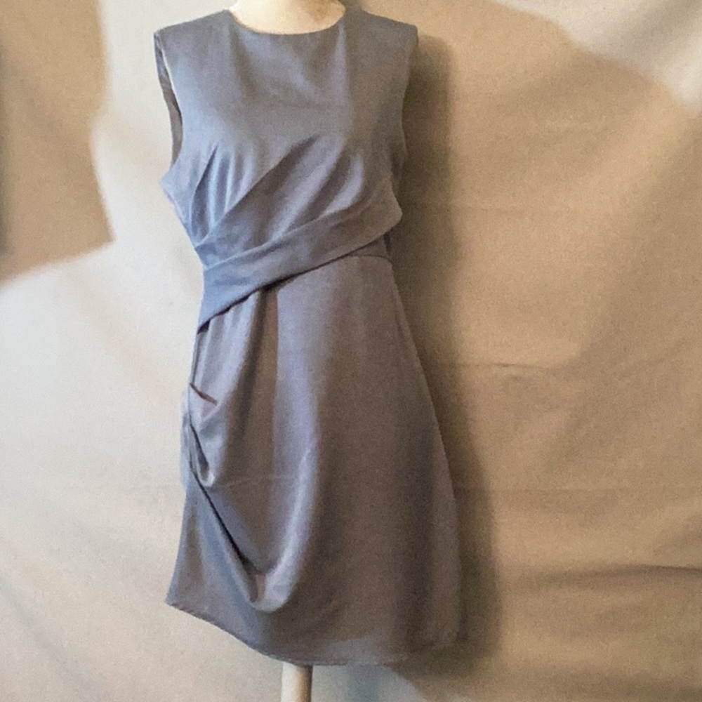 NWT Blu Spero light gray sleeveless top and bottom gather cocktail dress # M